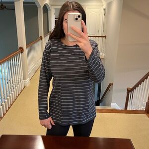 Black and white striped top